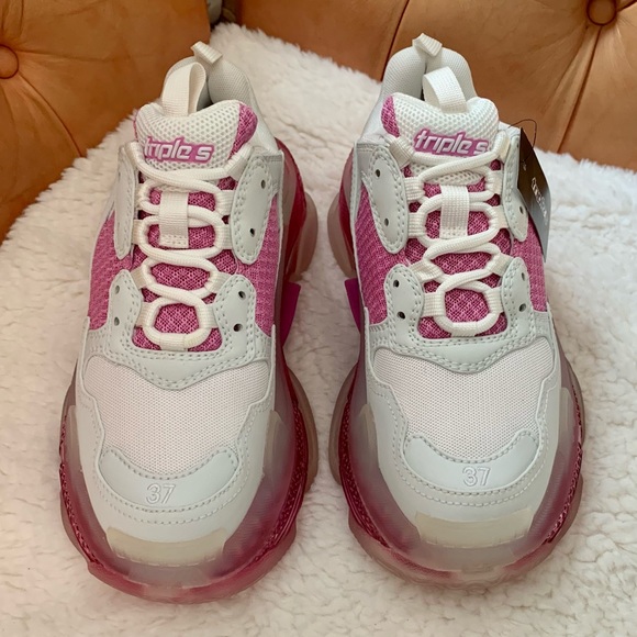 Balenciaga Triple S Sneaker Pink/White NWT 37 - Picture 4 of 14